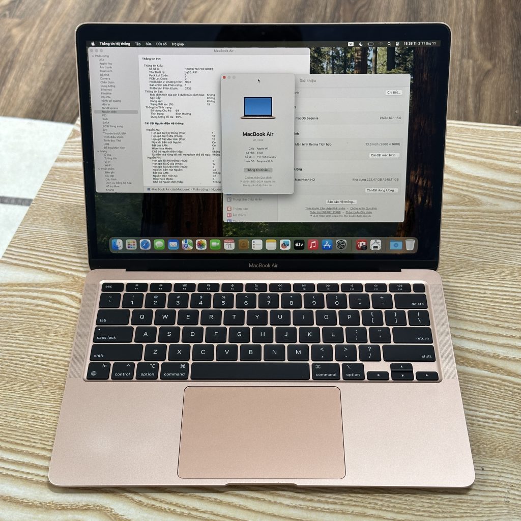 Macbook Air M1 8/256 hồng