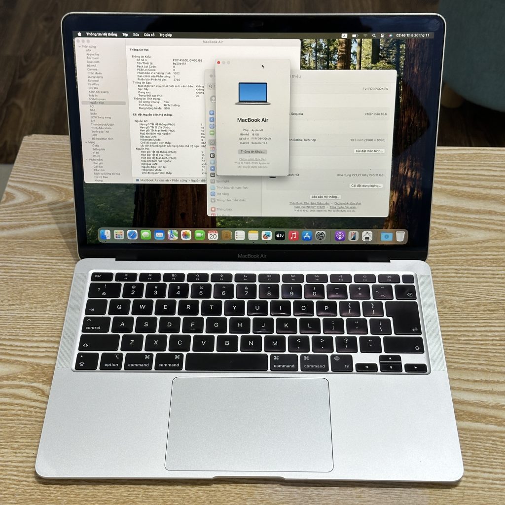Macbook Air M1 16/256 bạc