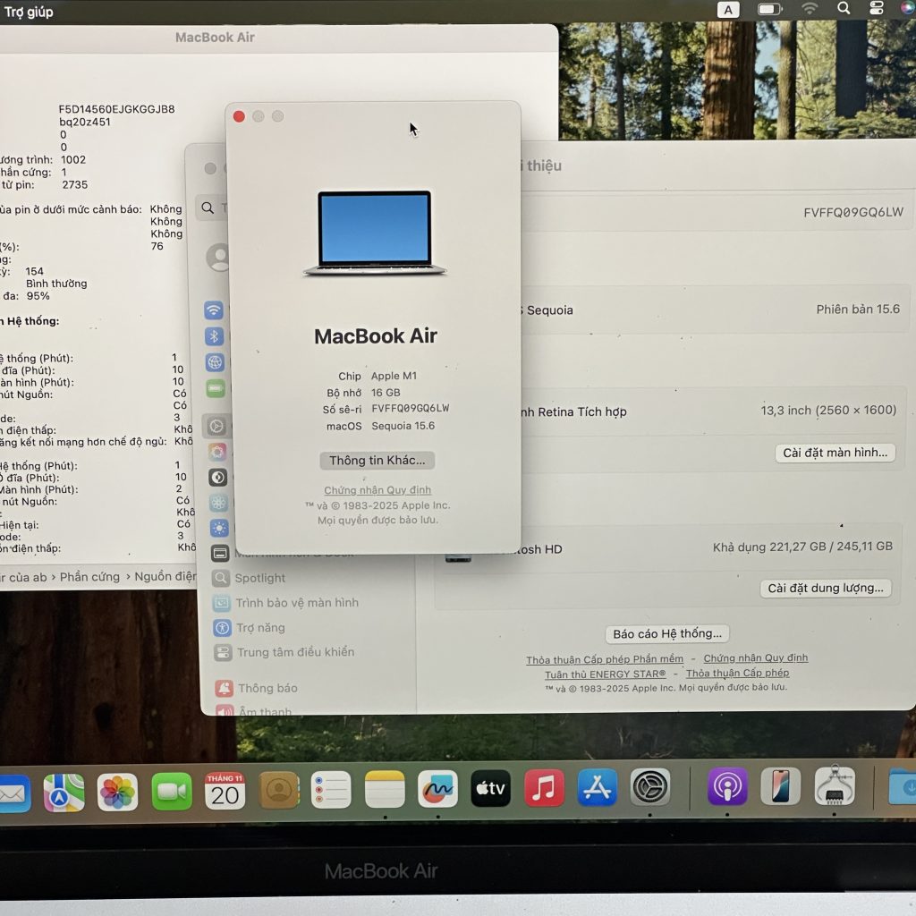Macbook Air M1 16/256 bạc