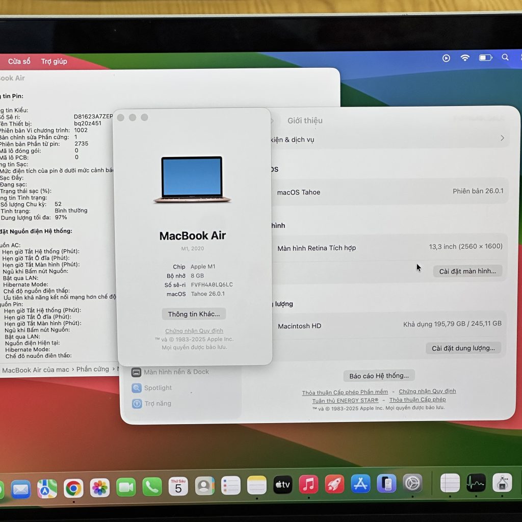Macbook Air M1 8/256 bạc