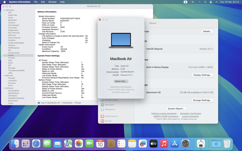 Macbook Air M1 8/256 xám